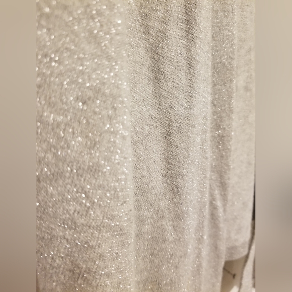 Sparkly Silver 3/4 Sleeve Open-Front Cardigan - Picture 10 of 10